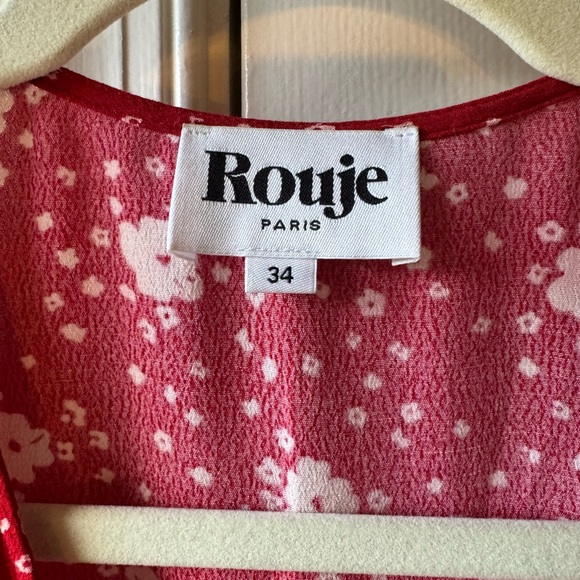 Rouje Gabinette Wrap Dress Burgundy Floral 34 - Picture 6 of 10